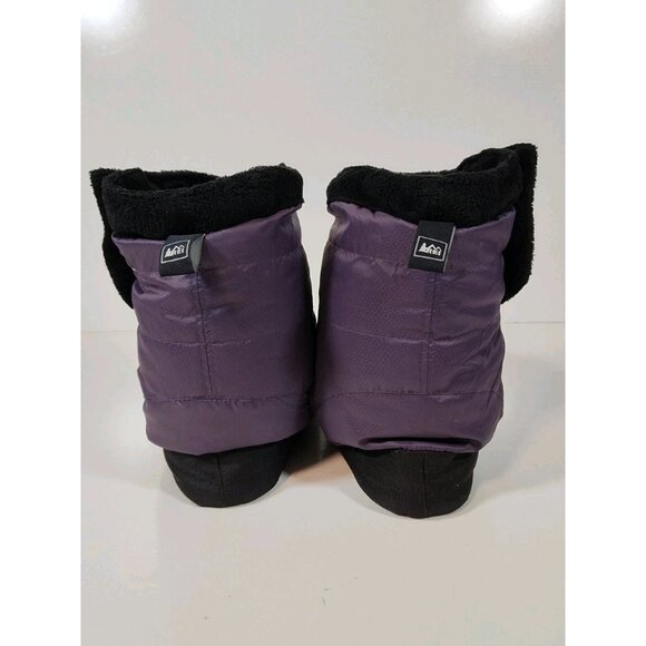 REI Duck Down Purple Fleece Lined Camping Booties Slippers Boot Women Size Large - Picture 5 of 10